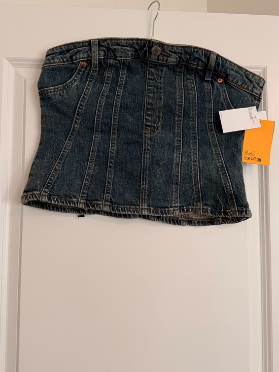H&M Tops - H&M Dark Blue Denim Crop Top
